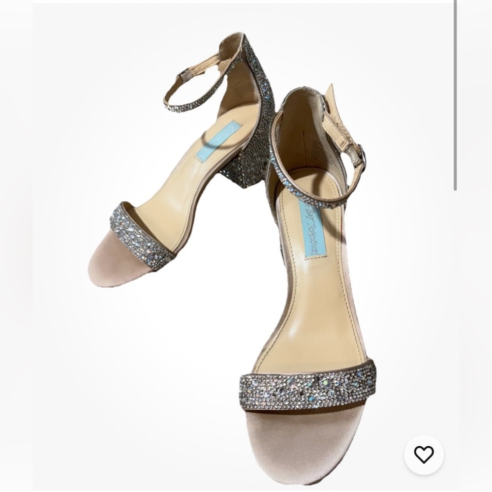 Elegant Rhinestone Ankle Strap Betsy Johnson Heel - 7M